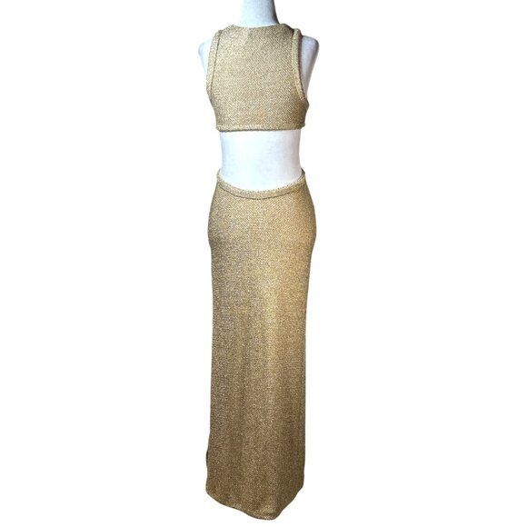 DEVON WINDSOR Maxine Dress in Marigold X-Small New Womens Knit Cut out Maxi Gown - Picture 9 of 16